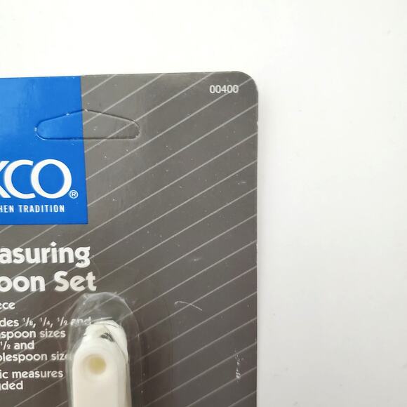 Vtg 1994 EKCO 6 Piece White Plastic Measuring Spoon Set New In Package - Picture 4 of 6